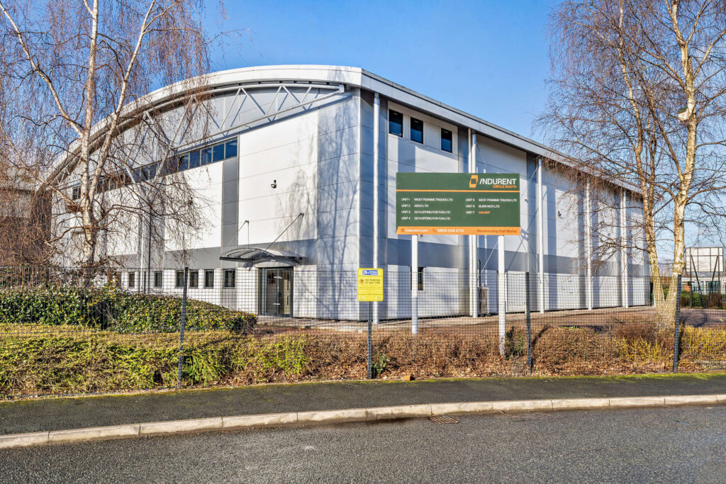 View of an industrial estate unit on a sunny day